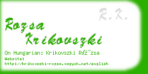 rozsa krikovszki business card